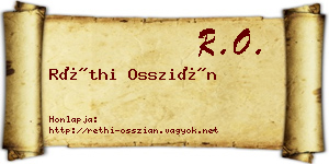 Réthi Osszián névjegykártya